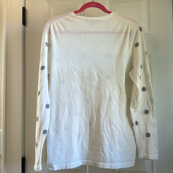 Tommy Hilfiger Gray Polka Dot V neck Sweater Size Large - Picture 7 of 7